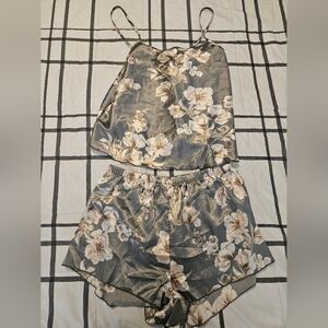 Floral Satin Pajama Set